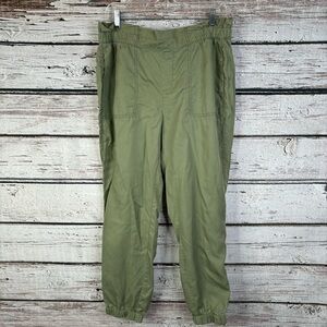 LOFT Lightweight Olive Green Casual Jogger‎ Pant Pull On Elastic Waist Medium